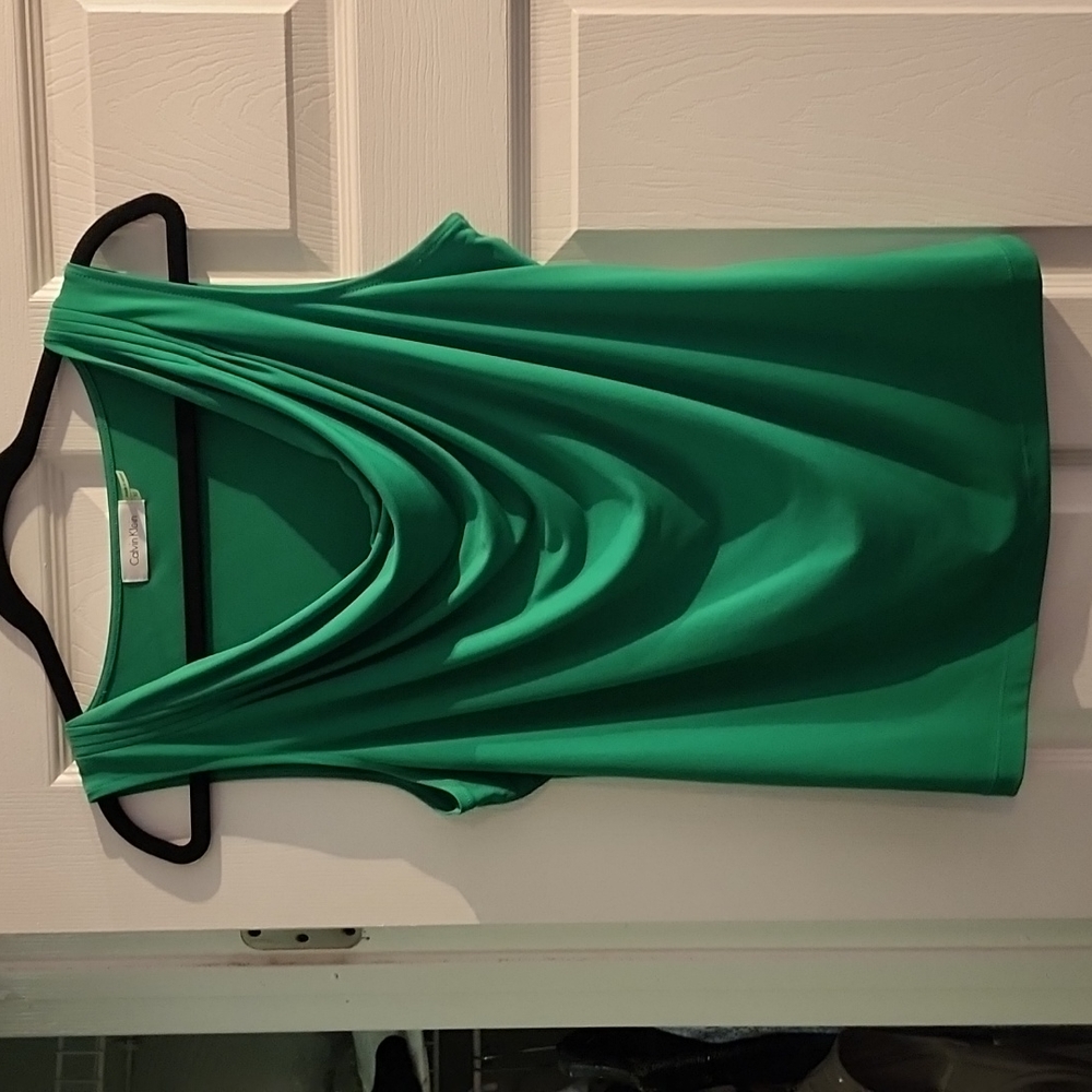 NWOT Calvin Klein drape neck shell -  grass green - size xl